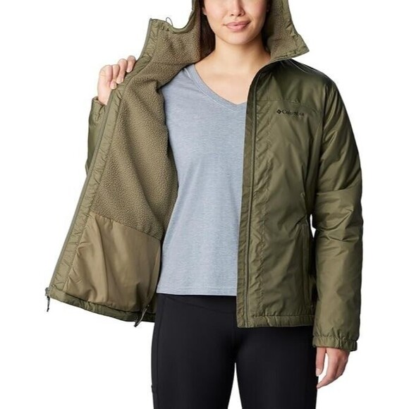 Columbia Women's Switchback Sherpa-Lined Jacket, Stone Green, S - Picture 2 of 5